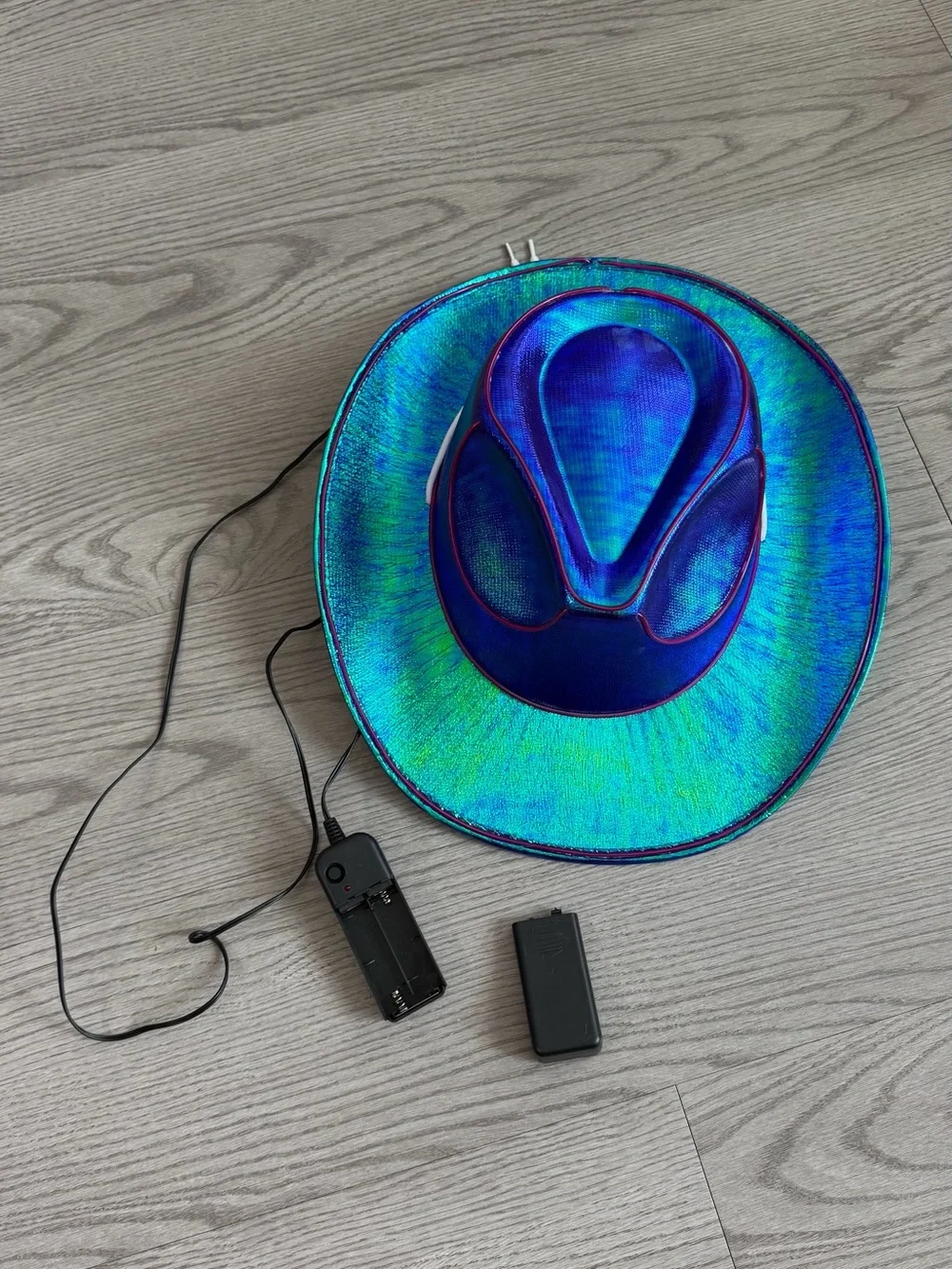Neon Trim Cowboy Hat - Blue/Purple